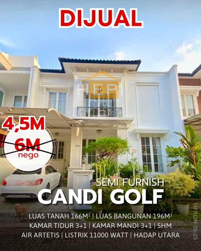 dijual rumah candi golf jangli semarang