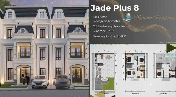 dijual rumah cluster mutiara jade di