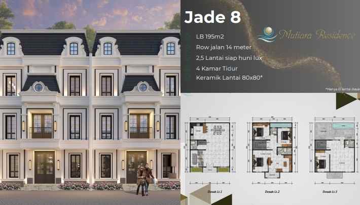 dijual rumah cluster mutiara jade di