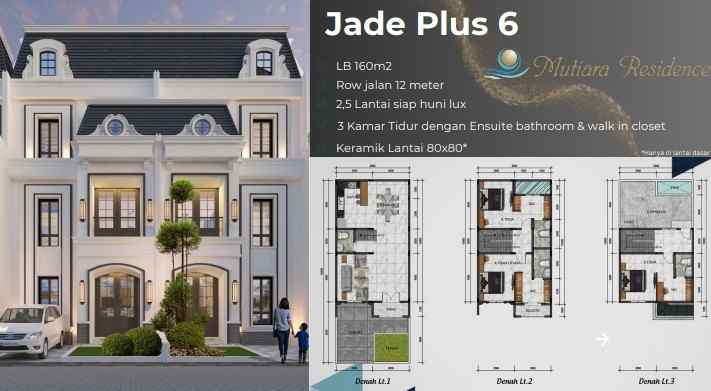 dijual rumah cluster mutiara jade di