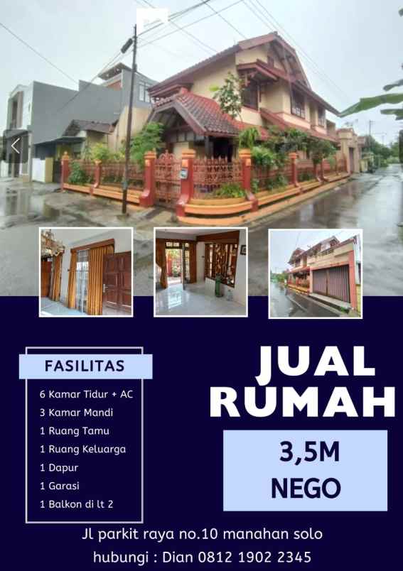 dijual rumah hook 2 lantai