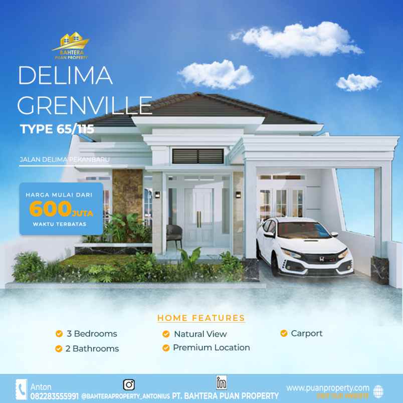 dijual rumah jalan delima pekanbaru