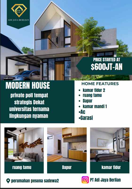 dijual rumah jalan karangjati pesona