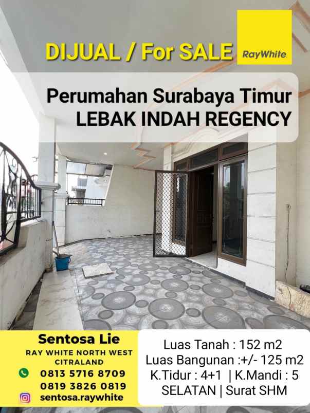 dijual rumah jalan lebak indah regency