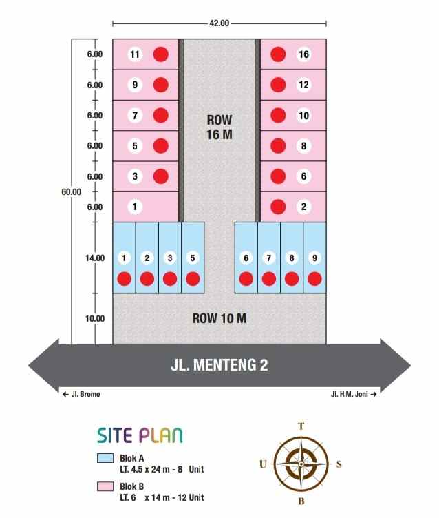 dijual rumah jalan menteng 2 denai