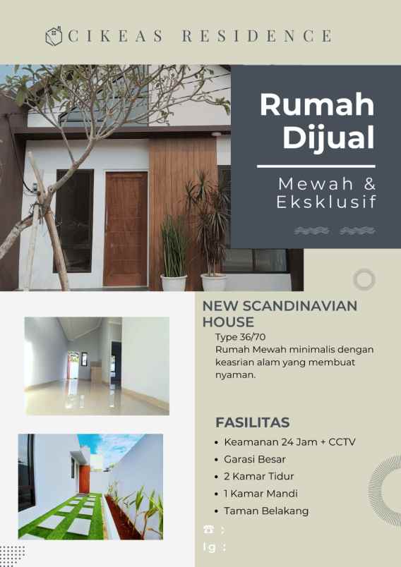 dijual rumah jl cikeas gbhn ruko cikeas