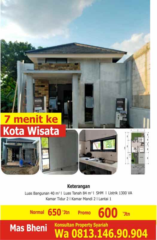 dijual rumah kota wisata