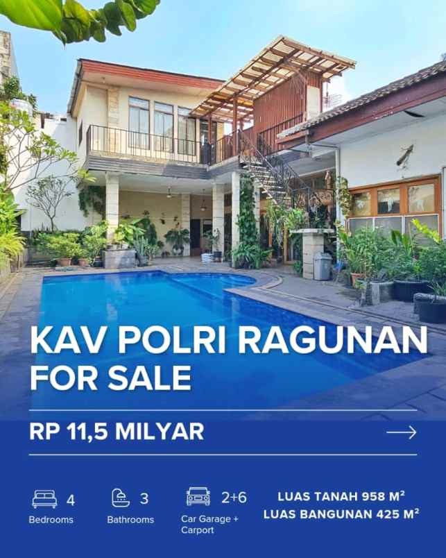 dijual rumah lokasi kav polri cilandakjakarta selatan