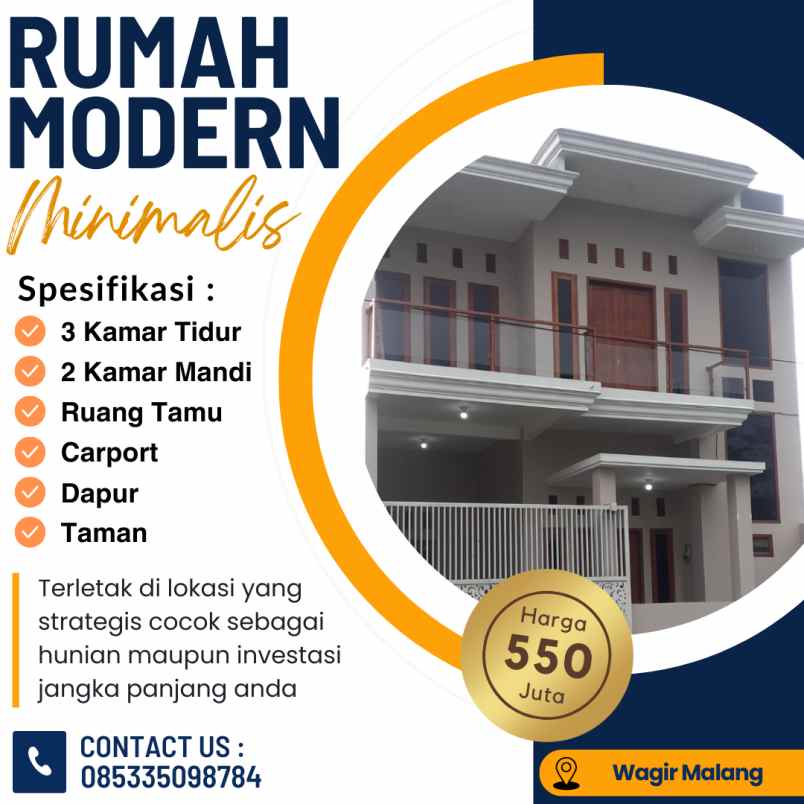 dijual rumah lokasi perumahan wagir malang