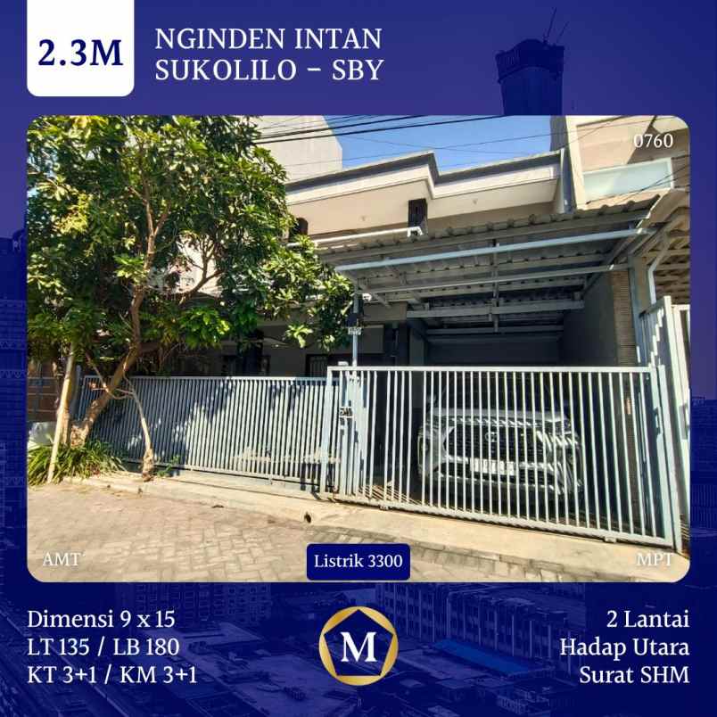 dijual rumah nginden intan