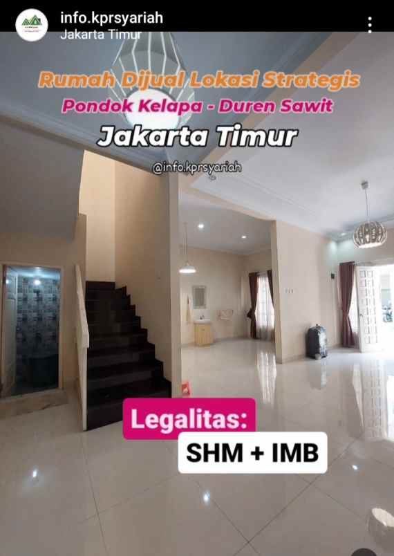 dijual rumah pondok kelapa