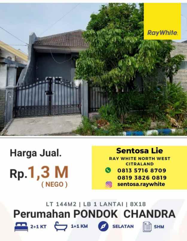 dijual rumah pondok tjandra indah