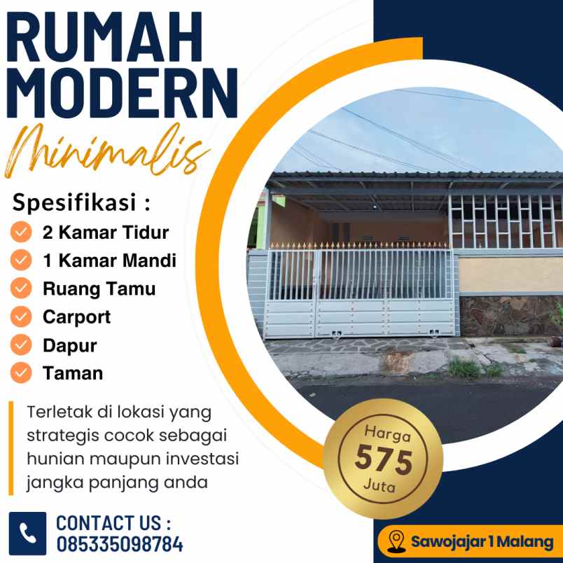 dijual rumah sawojajar 1 malang