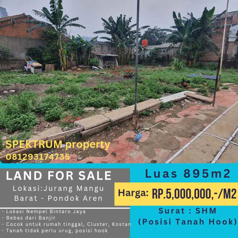 dijual tanah cikii bintaro jaya