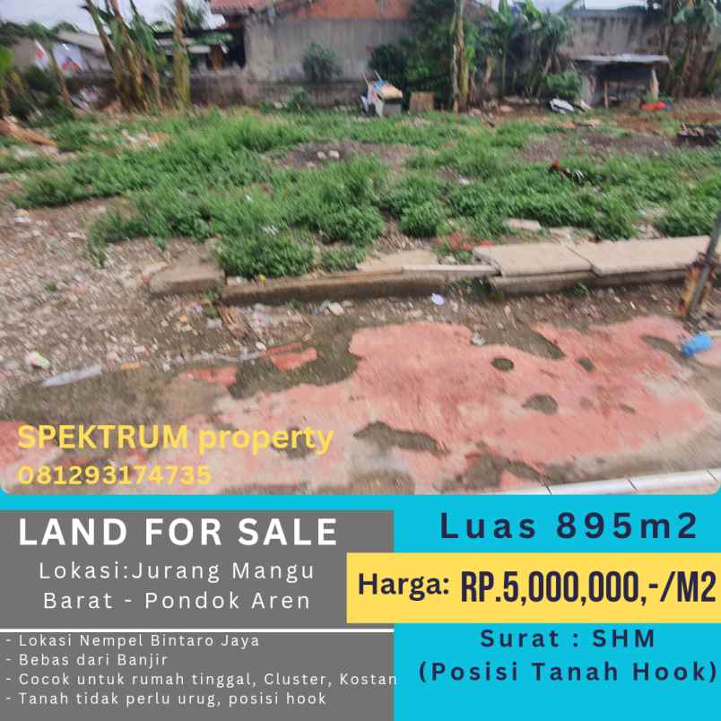 dijual tanah cikii bintaro jaya