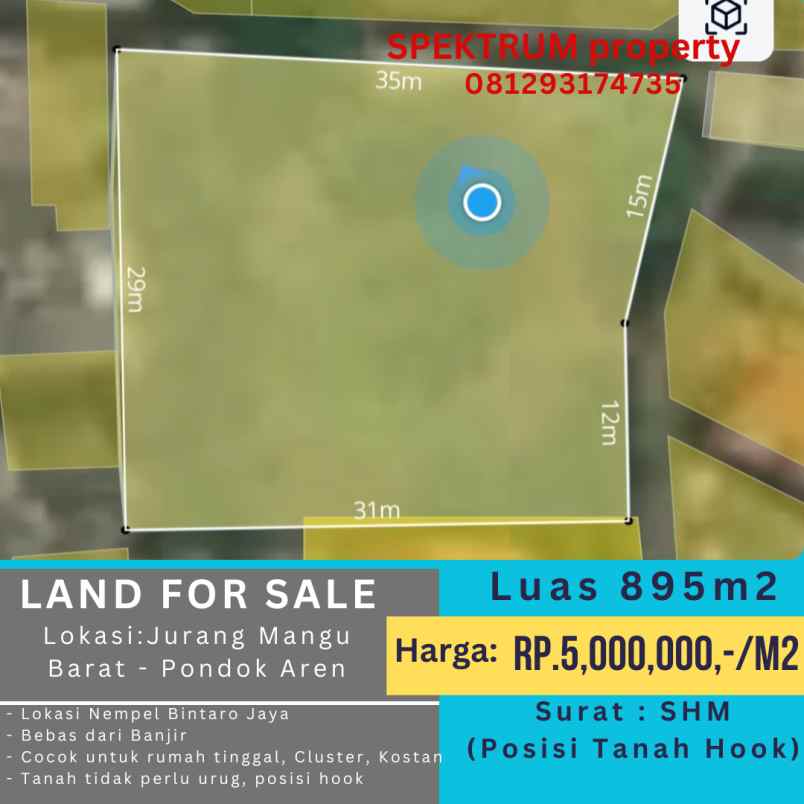 dijual tanah cikii bintaro jaya