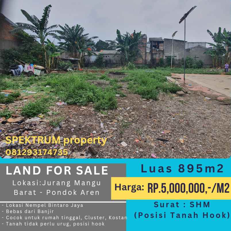 dijual tanah cikii bintaro jaya