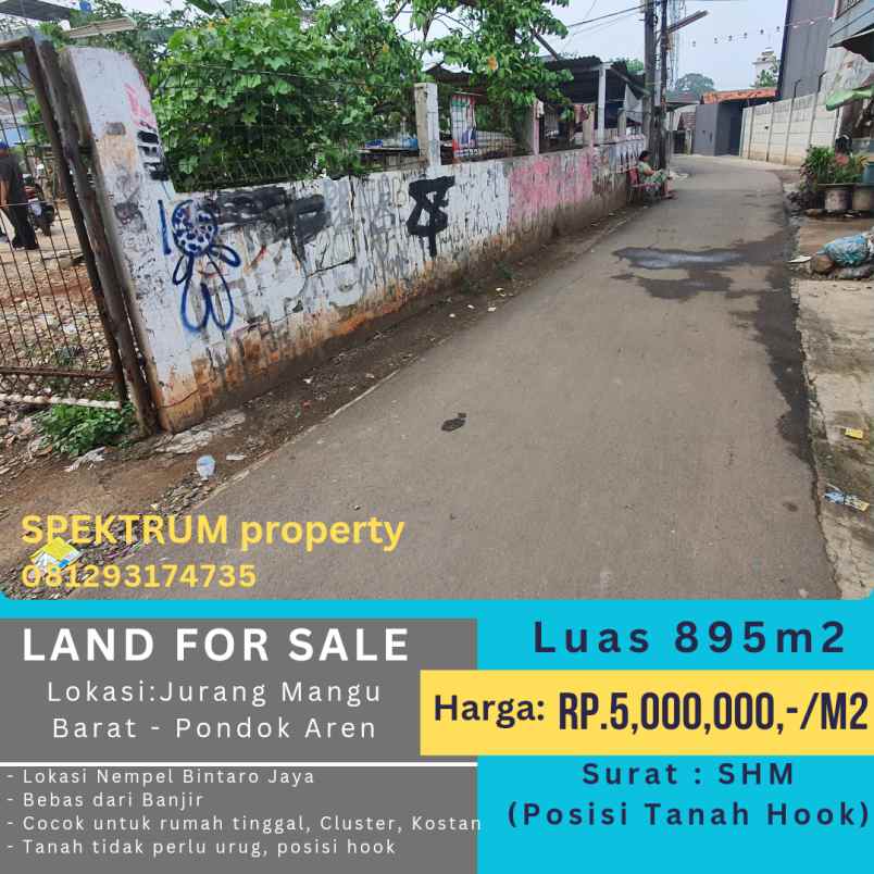 dijual tanah cikii bintaro jaya