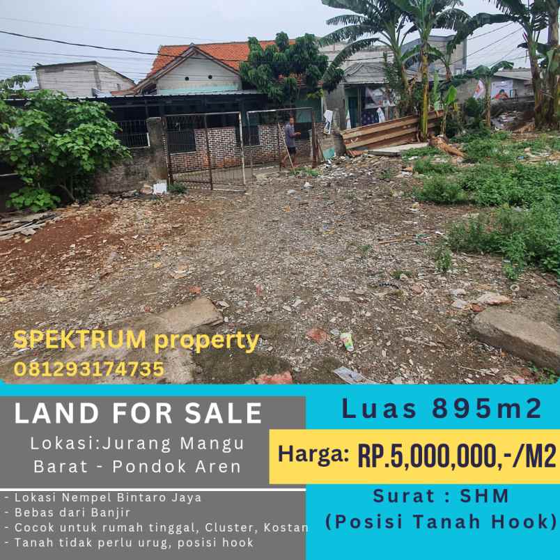 dijual tanah cikii bintaro jaya