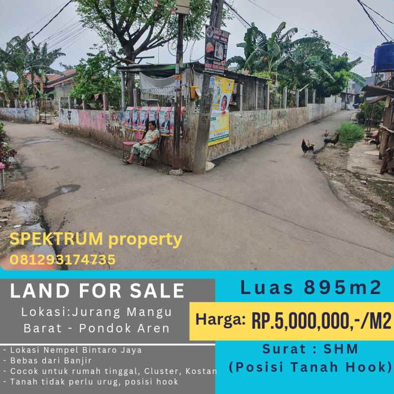 dijual tanah cikii bintaro jaya