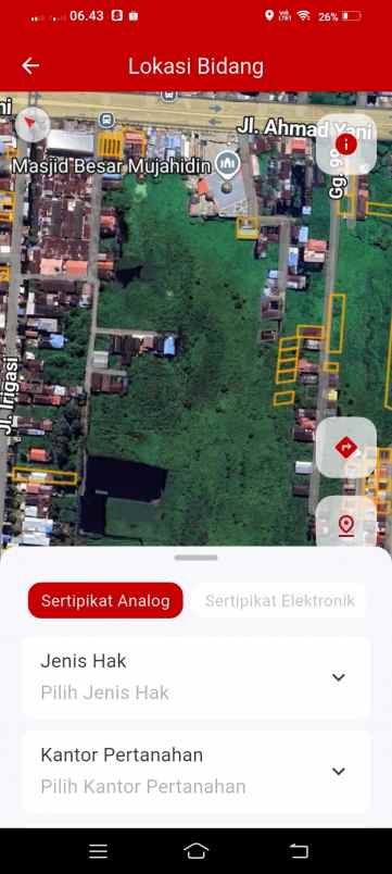 dijual tanah jalan ahmad yani