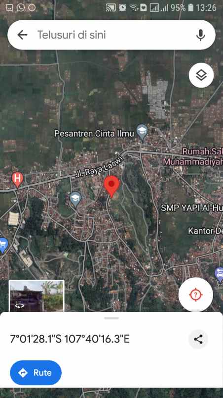 dijual tanah jl raya laswi