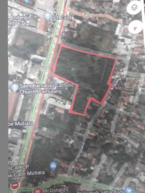 dijual tanah jln re martadinata ciputat