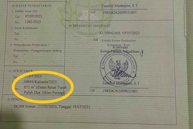 dijual tanah kaliaren