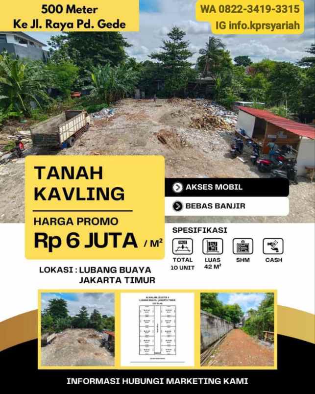 dijual tanah lubang buaya