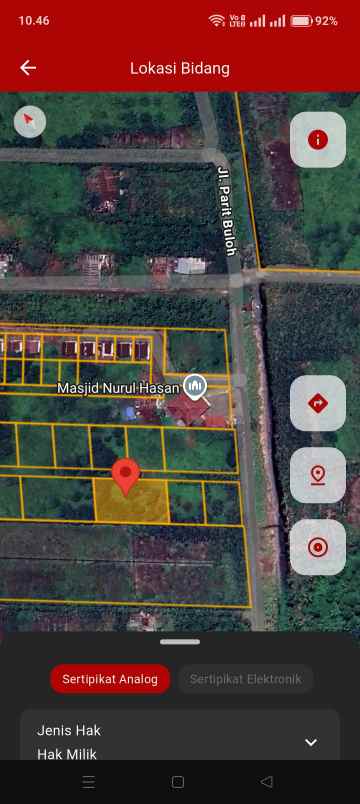 dijual tanah parit buloh