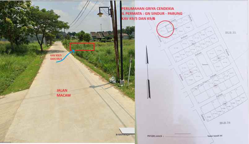 dijual tanah perum griya cendekia