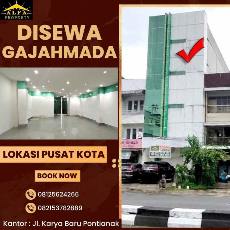 disewakan ruko gudang kantor jl gajahmada