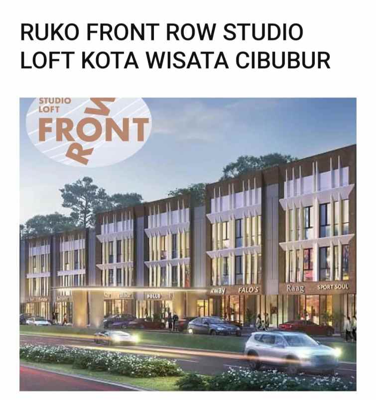 disewakan ruko gudang kantor kota wisata cibubur