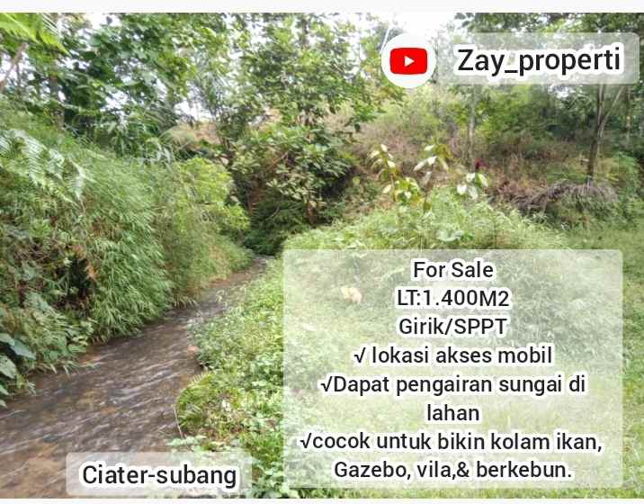 for sale tanah kebun dapat sungai ciater subang