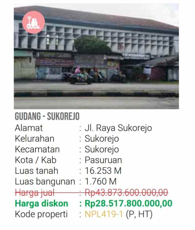 gudang hitung tanah sukorejo pasuruan