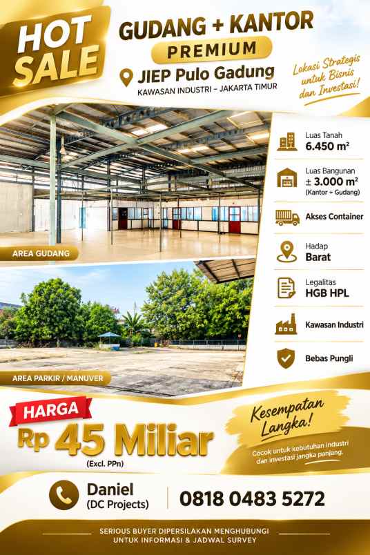 hot sale gudang kantor di jiep pulo gadung