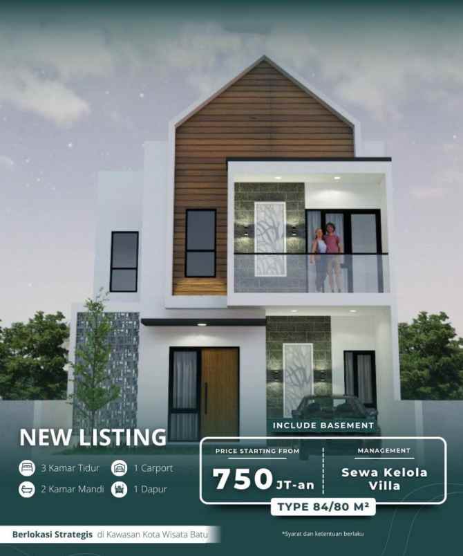 new listing hunian 2 lantai di kota wisata batu