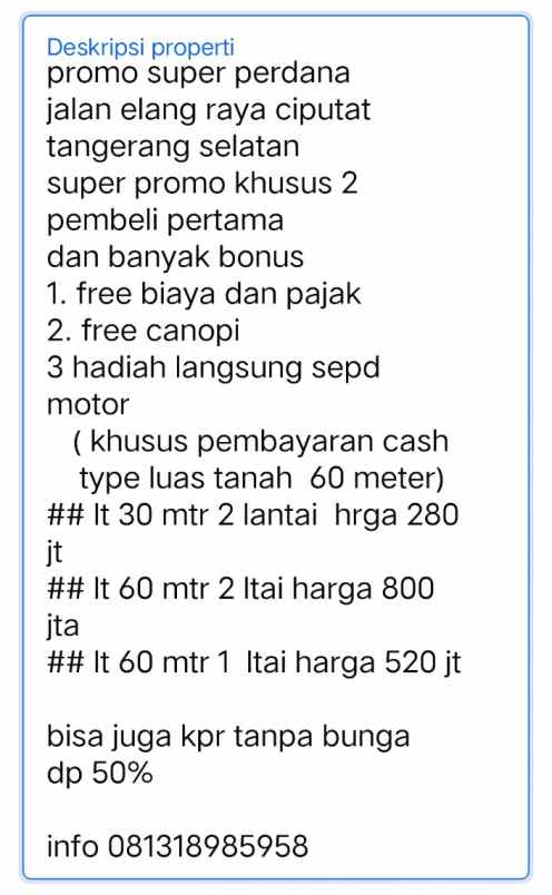 rumah 1 lantai dan 2 lantai harga spesial promo