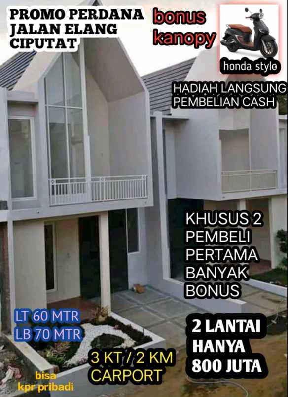 rumah 1 lantai dan 2 lantai harga spesial promo