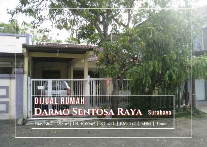 rumah depan taman shm di darmo sentosa raya surabaya