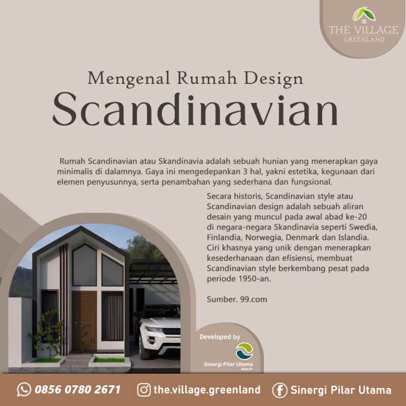 rumah desain baru scandinavian termurah di kota malang