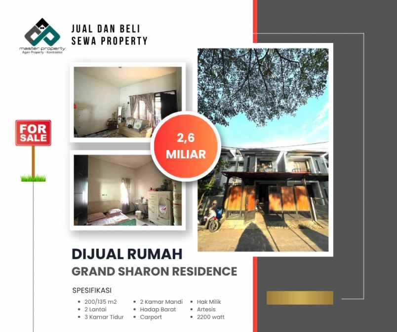 rumah kokoh 2 lantai di grand sharon residence bandung