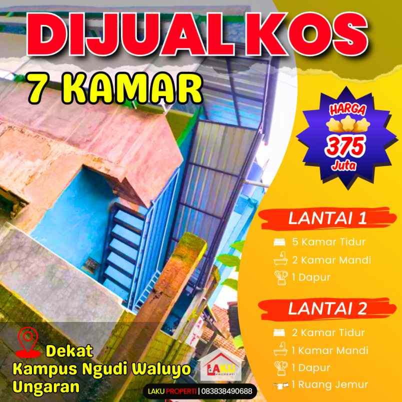 rumah kos 7 kamar dekat kampus ngudi waluyo ungaran