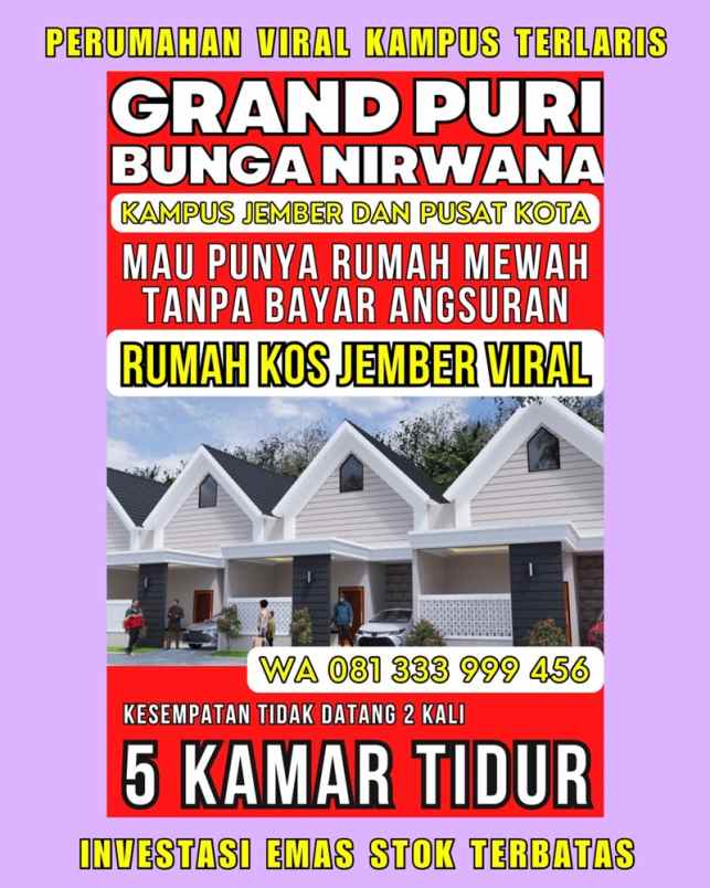 rumah kos jember kampus viral terlaris best invest