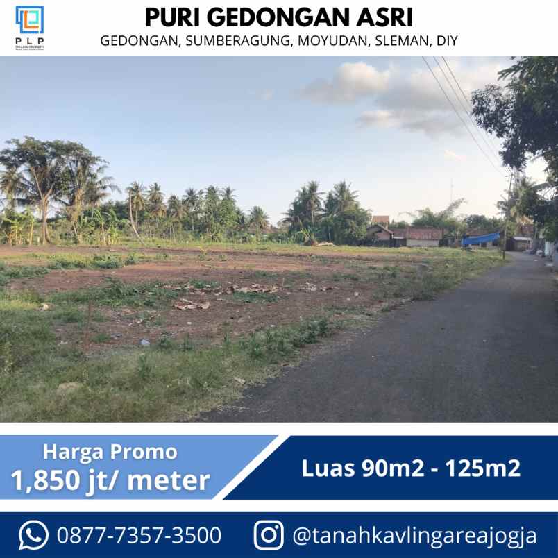 tanah kavling strategis 50 meter dari jalan gedongan