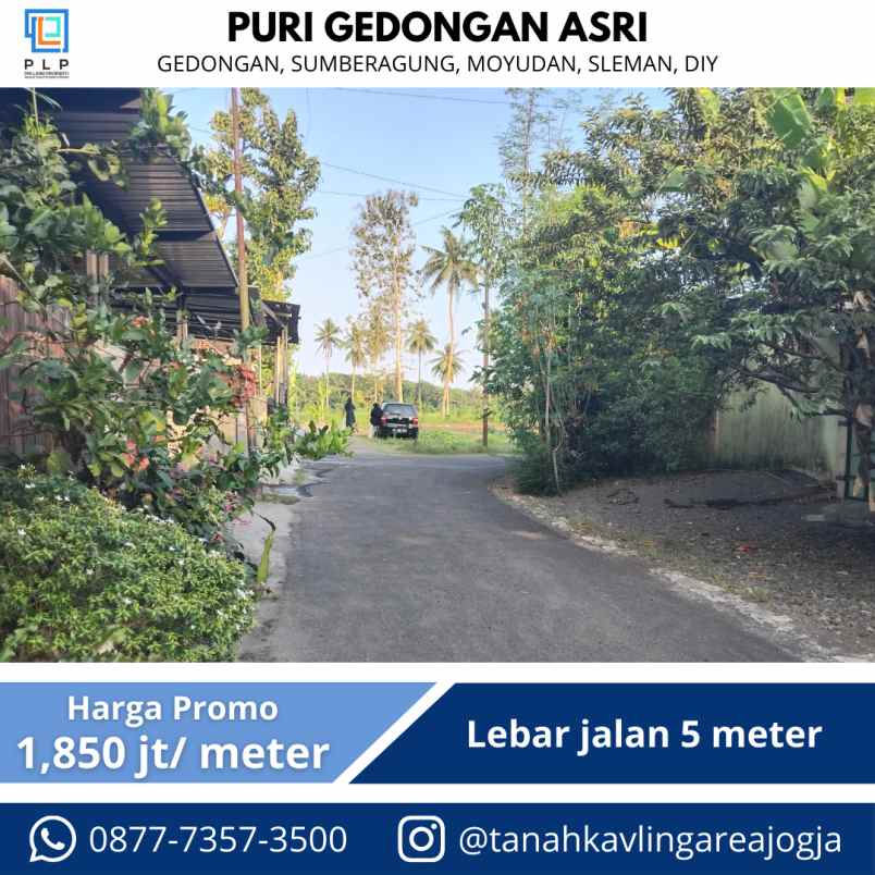 tanah kavling strategis 50 meter dari jalan gedongan