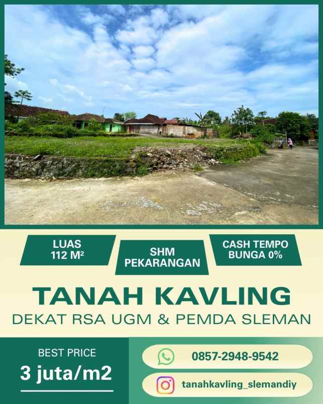 tanah kavling strategis dekat rsa ugm dan pemda sleman