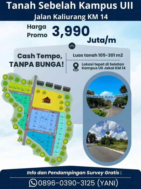 tanah murah sebelah selatan kampus uii terpadu jakal