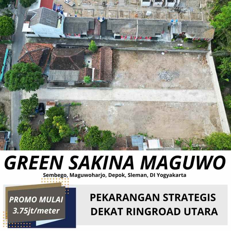 tanah pekarangan 3 75jt meter dekat ringroad utara