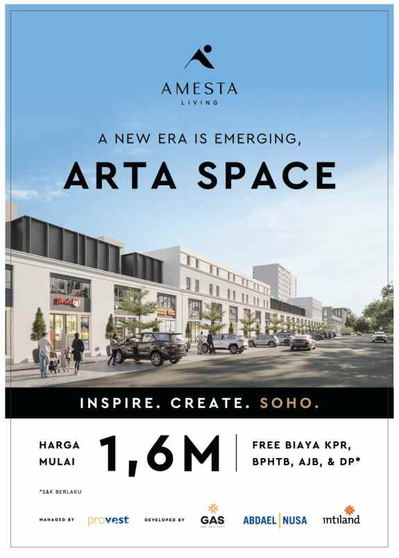 arta space by amesta living total ruko 30 unit nup now